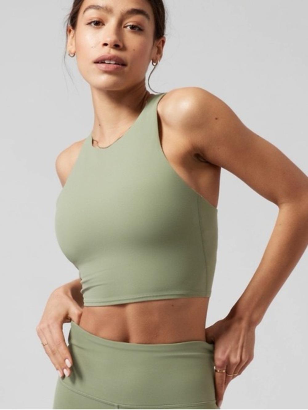 Athleta Conscious Crop Top, Eucalyptus, Size L